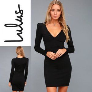 Lulus Black Long Sleeve Bodycon Dress size Small